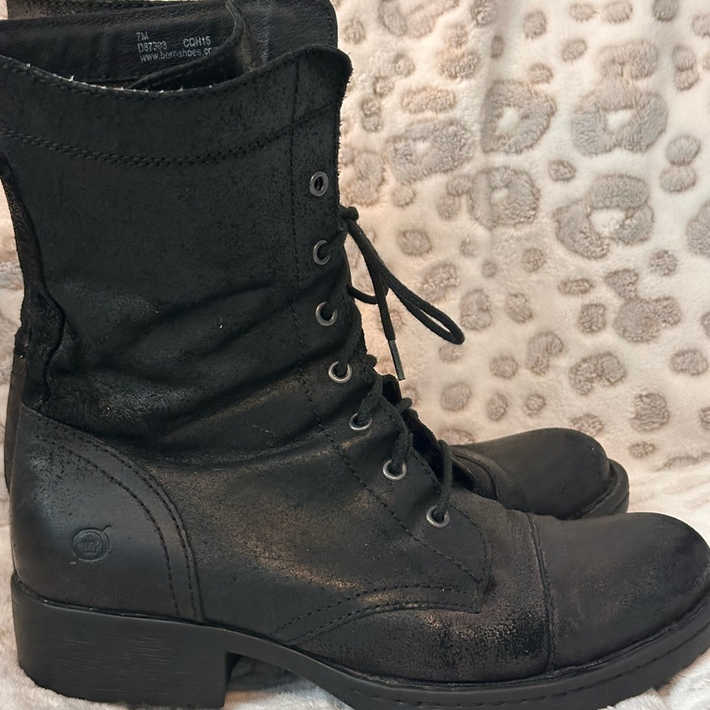 BORN Leather Women’sCombat Boots - Picture 2 of 7